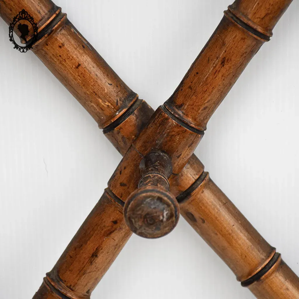 Porte manteau mural accordéon 7 patères bois marron style bambou vintage – Image 7