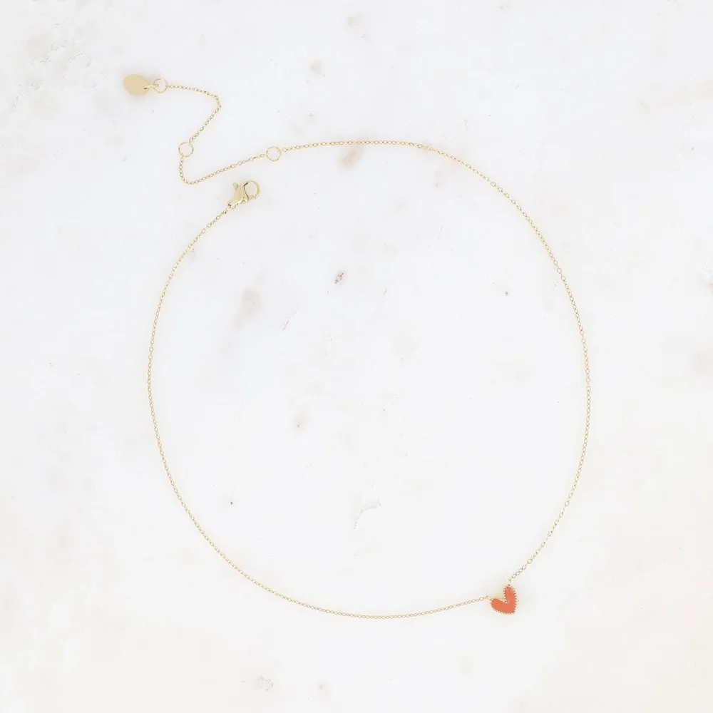 Collier Coeur terracotta – Image 2